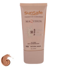ضدآفتاب کرم پودری و پرایمری فاقد چربی سان‌سیف مدل مکیسان بژ طبیعی N20 با SPF50 حجم 40 میلی‌لیتر