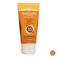 ضد آفتاب  SPF 35 کرم پودری بژ متوسط فاقد چربی سان سیف مناسب پوست چرب و آکنه ای وزن 50 گرم
