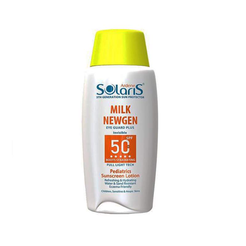 لوسیون ضد آفتاب کودک آردن سولاریس SPF50 مدل MILK NEWGEN حجم 75 میلی لیتر