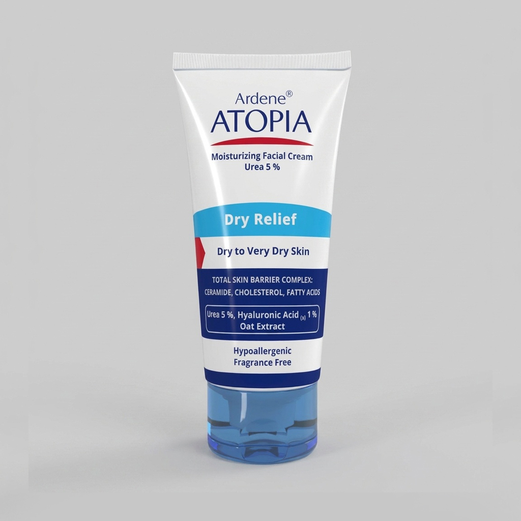 کرم مرطوب کننده صورت و گردن آردن آتوپیا مدل Dry Relief حجم 50 میلی‌لیتر
