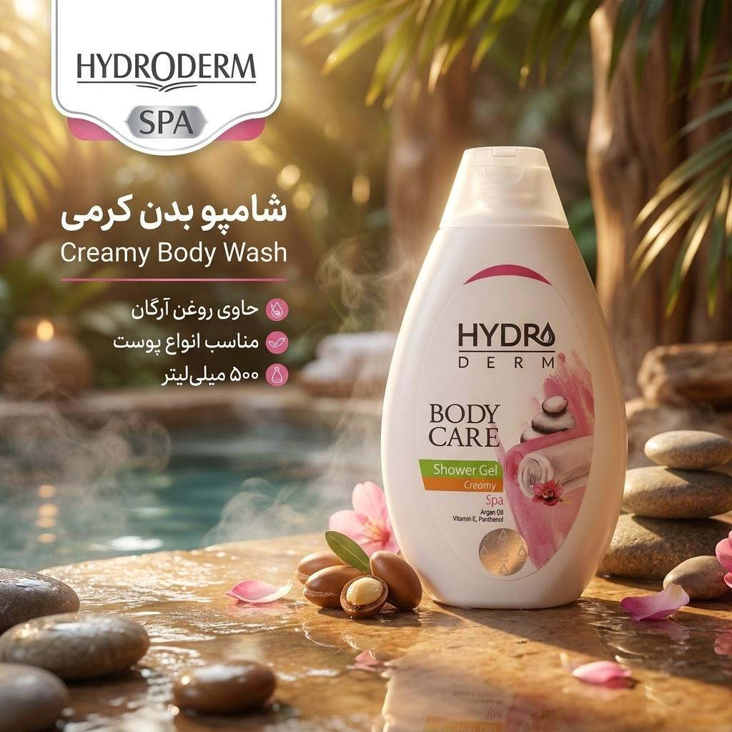 شامپو بدن هیدرودرم مدل SPA مناسب انواع پوست حجم 500 میلی لیتر